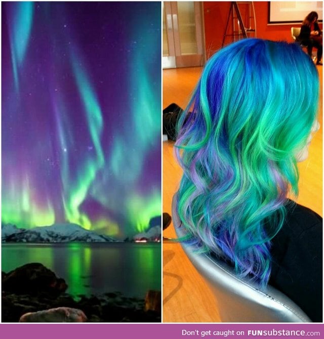 Northern Lights inspired hair