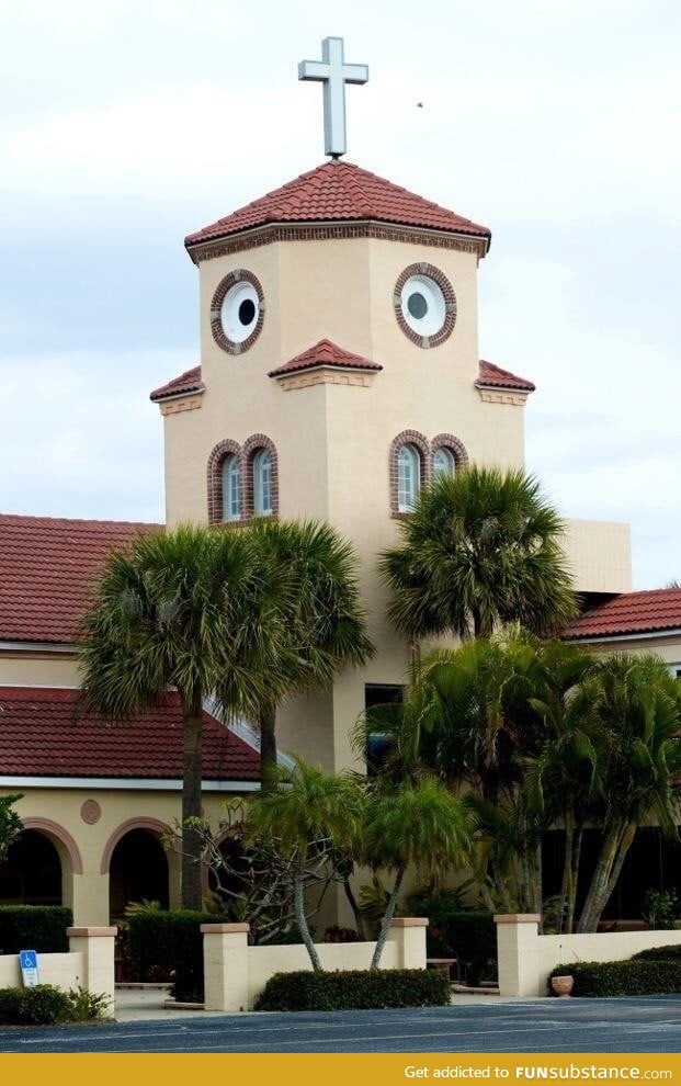 A church that looks like a confused chicken