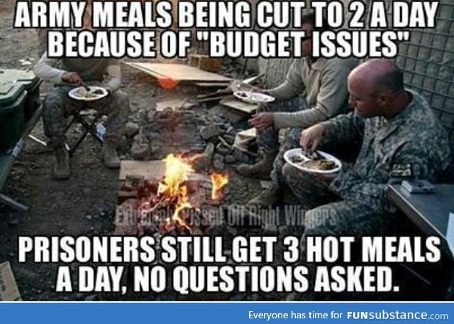 Why are we treating our prisoners better than out soldiers (in the US)