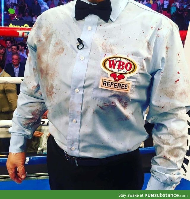 Referee shirt after a boxing match