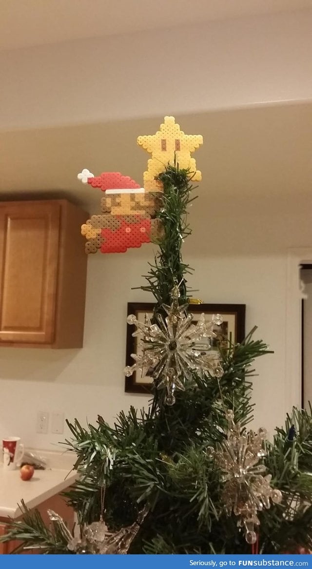 Hey, we need a star for this tree. Thanks, Mario!