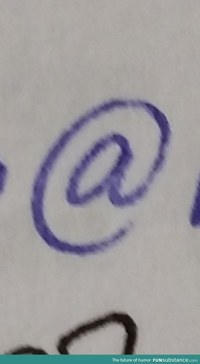 That time I wrote the @ symbol perfectly