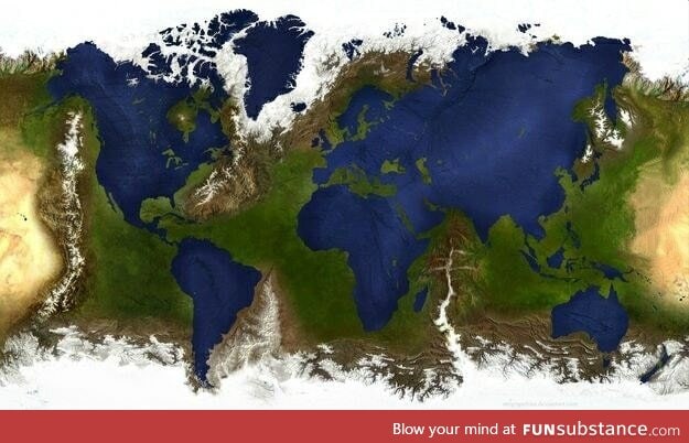 This is what the world would look like if the water and land masses were inverted