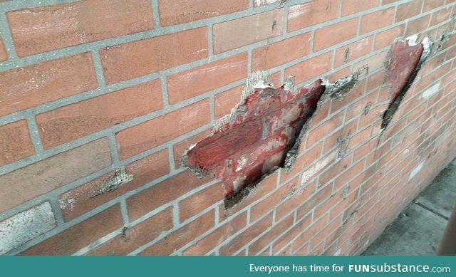 They covered real brick with fake brick