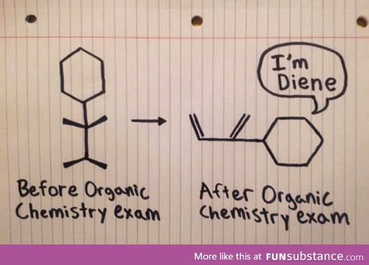 Organic chemistry exam before and after