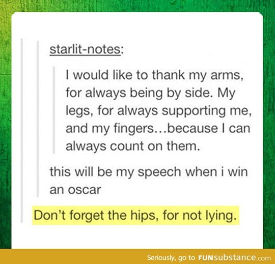 Thank you, body parts