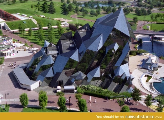 A building shaped like crystals