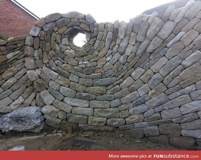 Spiral stone wall