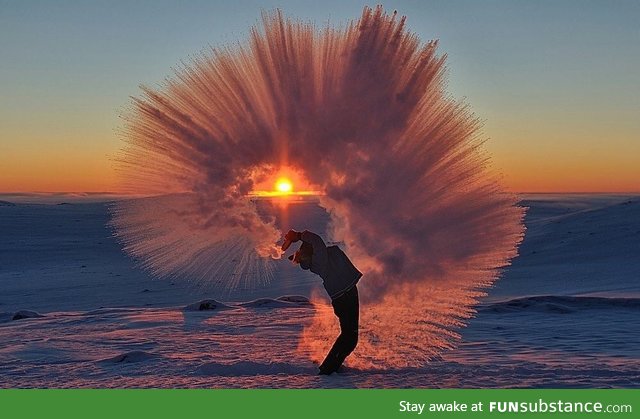 This is how you dump tea at -40c