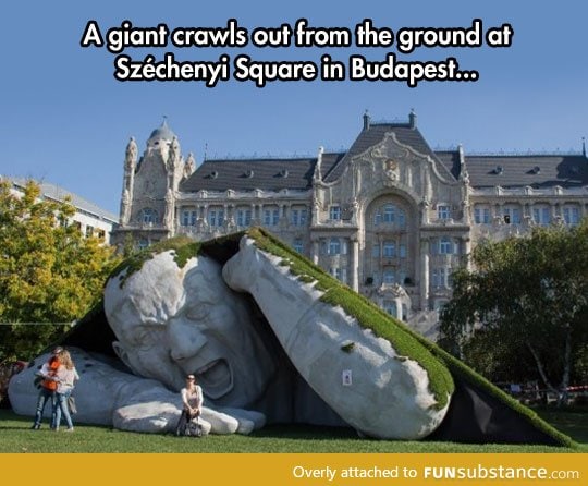 Giant sculpture in budapest
