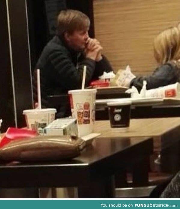 Just the Dutch King enjoying a meal at McDonalds with his daughter