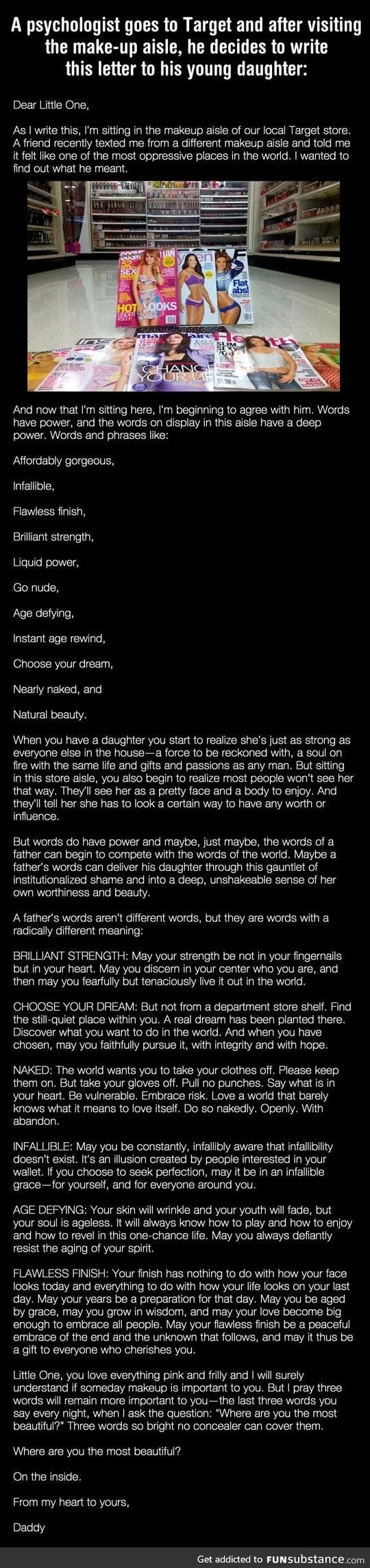 Psychologist writes the most perfect letter to his daughter