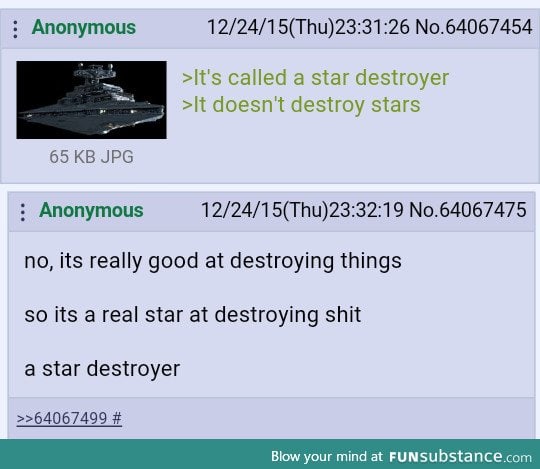 Anon gives insight to the Star Destoyer