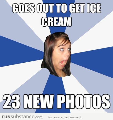 Annoying Facebook girl gets some ice cream