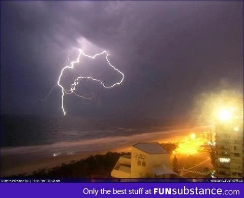 Picture of lightning taken in Australia of Australia