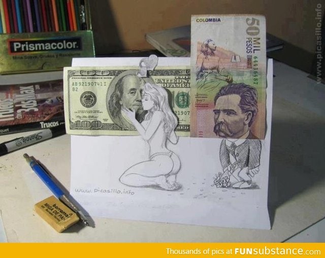 Completing the drawing on money