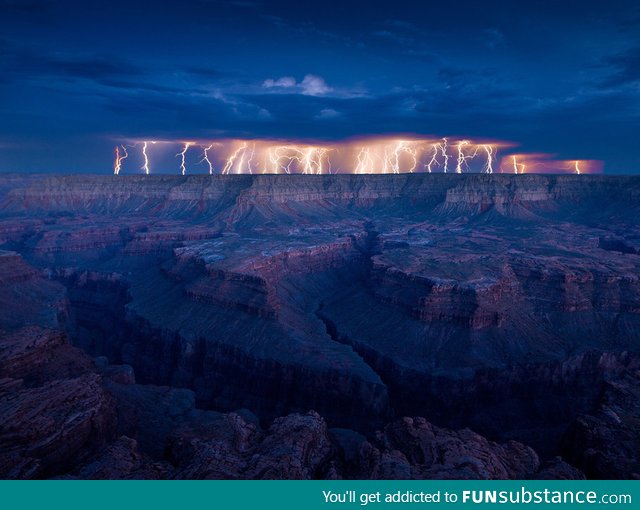 Lightning over the Grand Canyon
