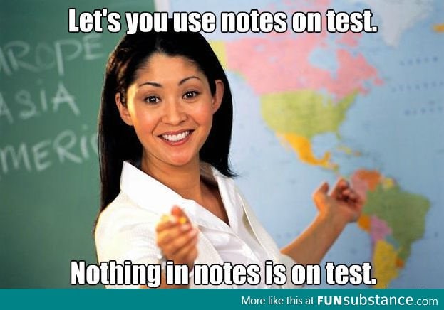 Lets you use notes on test