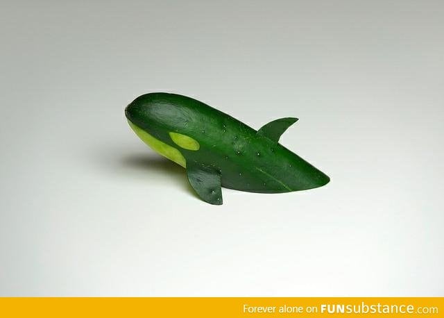 Orca Whale made with a cucumber