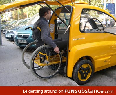 Electric car for disabled people