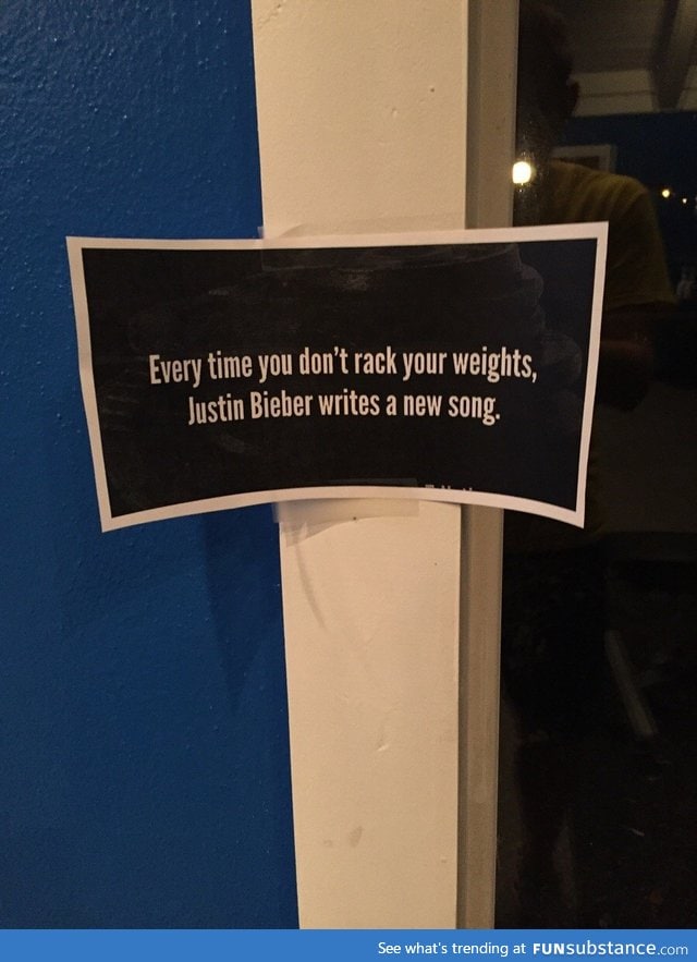 Sign at the gym