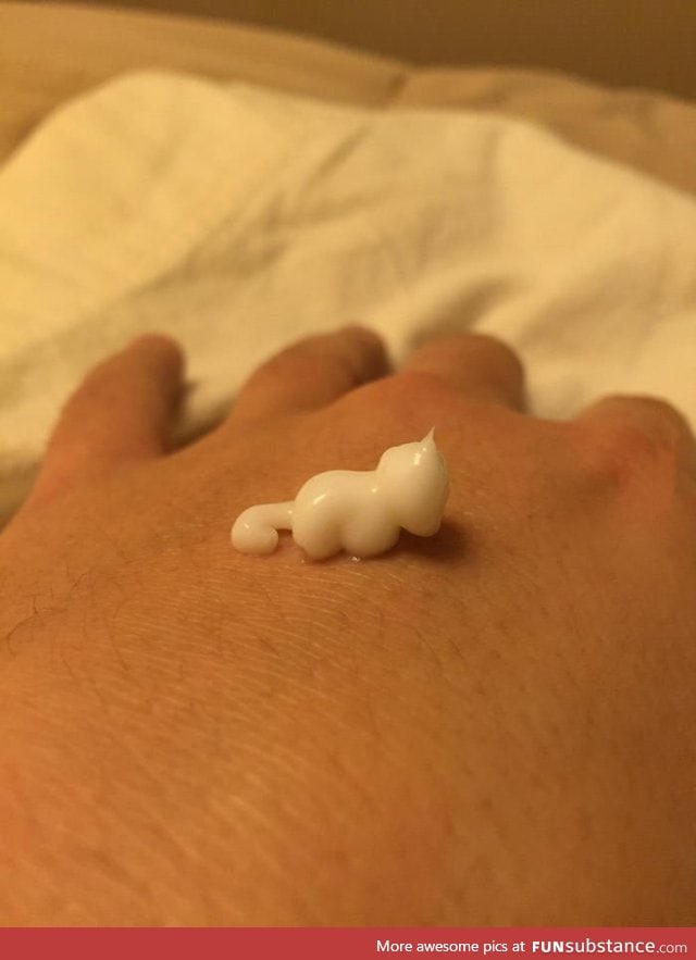 Lotion came out like a mini cat