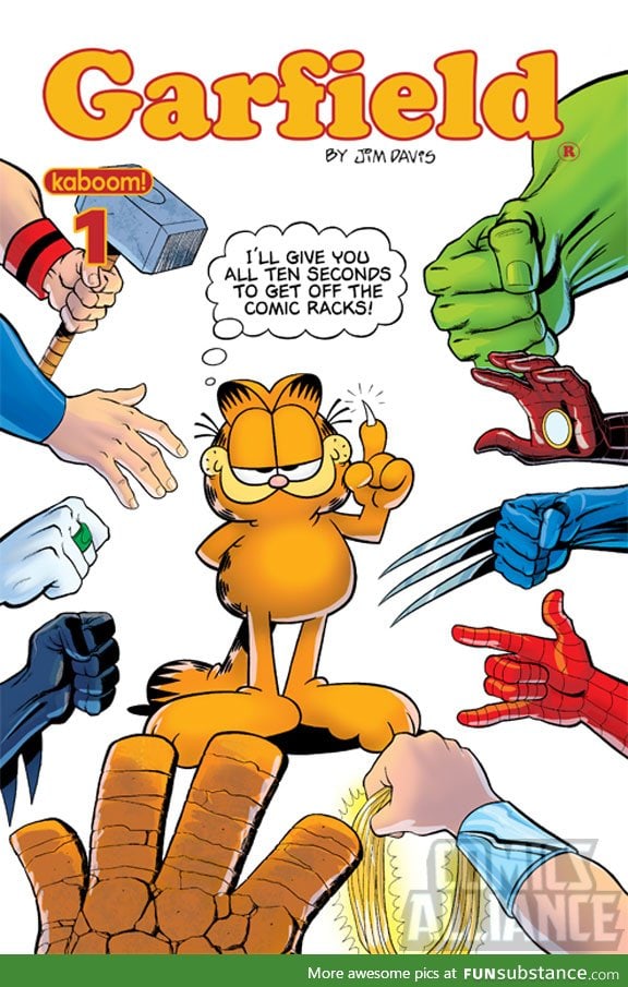 Garfield isn't afraid of anybody
