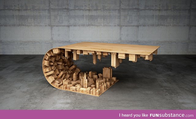 Coffee table based on scene from Inception