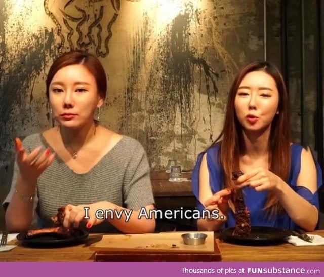 Korean girl's response to eating American BBQ for the first time