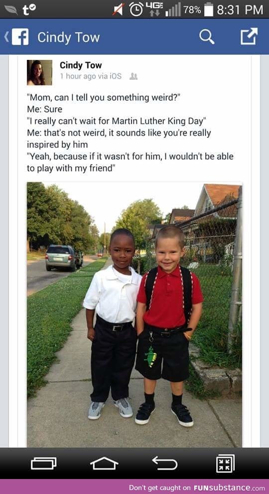Kids don't see skin colour when making friends