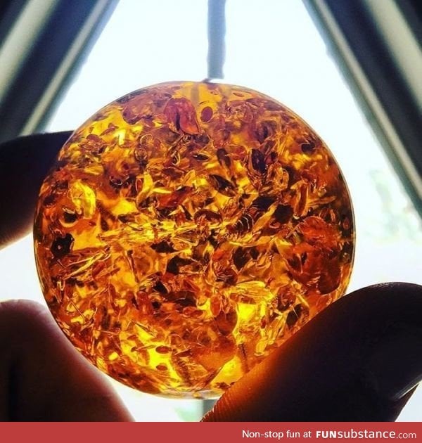 Solid amber sphere