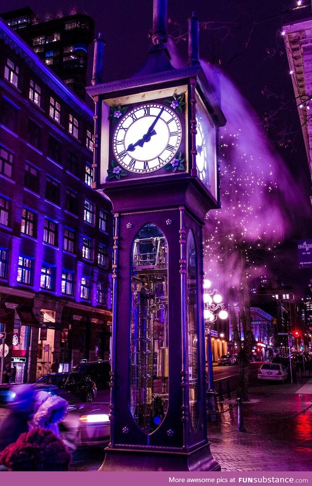 Steam powered clock in Vancouver, Canada. One of only 7 in the world