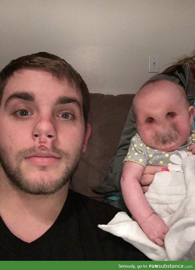 Dude tried to face swap with a baby