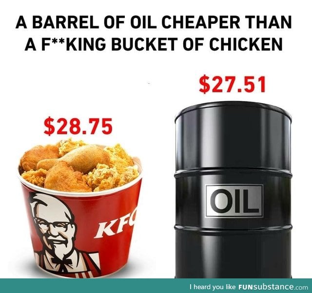OIL IS CHEAPER than FRIED CHICKEN