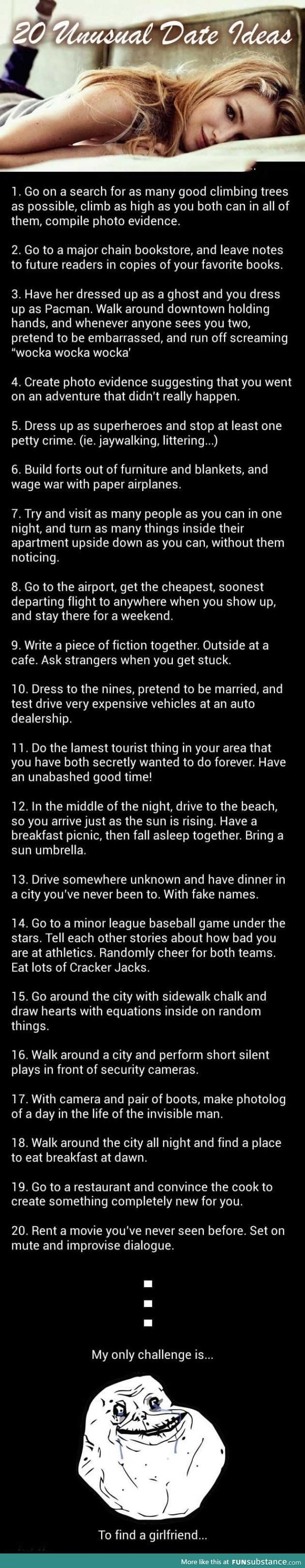 20 unusual but awesome date ideas