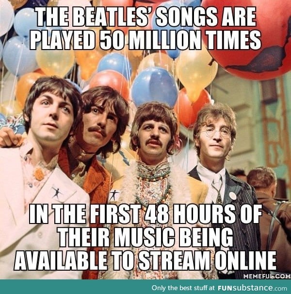 The most popular Beatles song so far is Come Together!