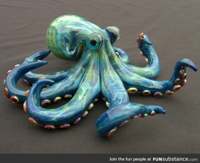 Hand blown glass octopus
