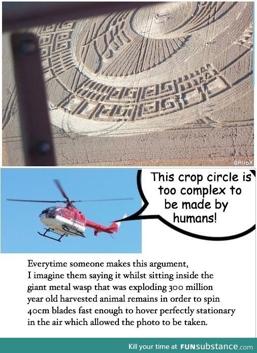 Crop Circles vs Helicopter