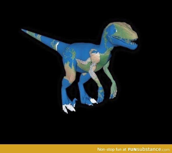 Sorry B.O.B but the world isn't flat. It's actually a velociraptor