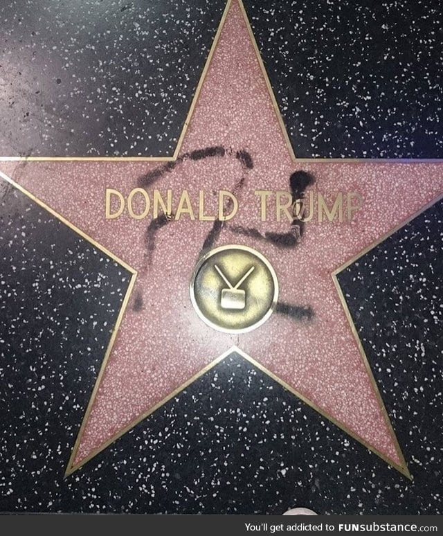 Someone vandalized Donald Trump's Hollywood Walk of Fame star