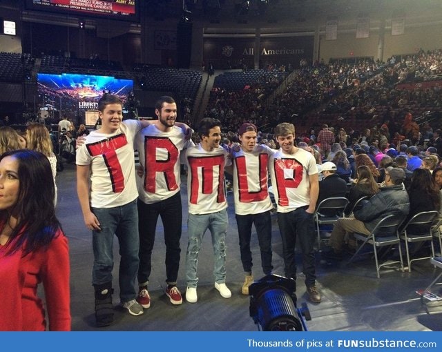 Trmup supporters from the liberty university rally
