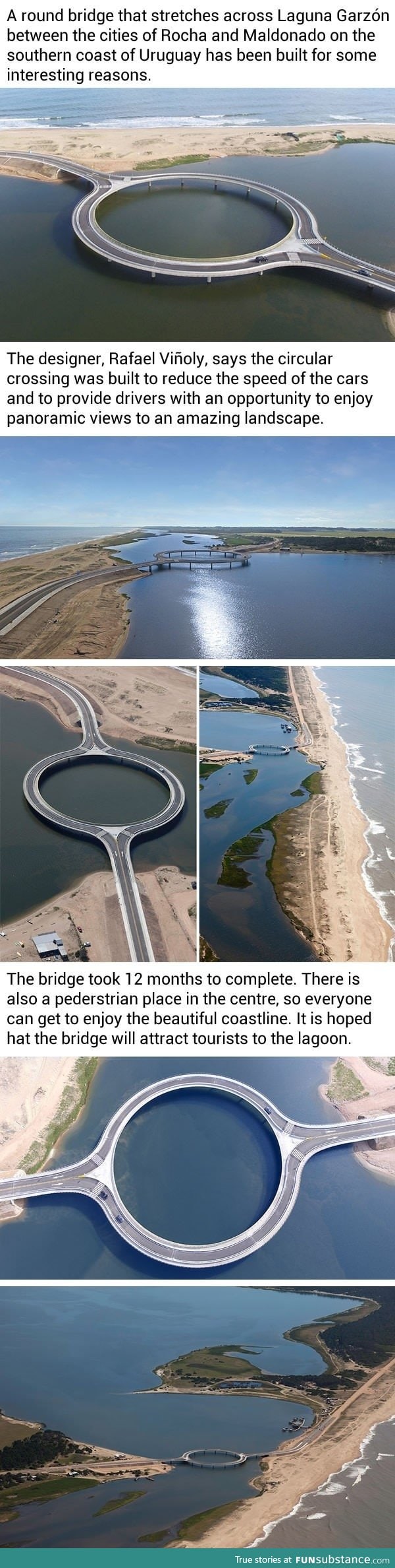 A new circular bridge in Uruguay was built for interesting reasons