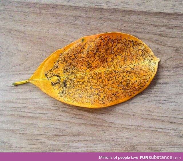 Sketched on a leaf