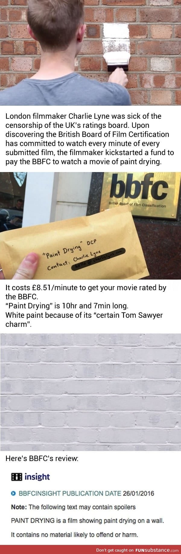 UK Filmmaker trolls the rating board With 10+ hour of paint drying film