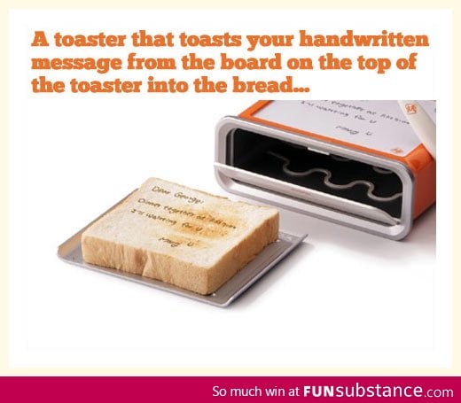 Toaster with handwritten messages