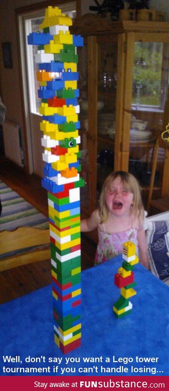 Lego tower bad loser