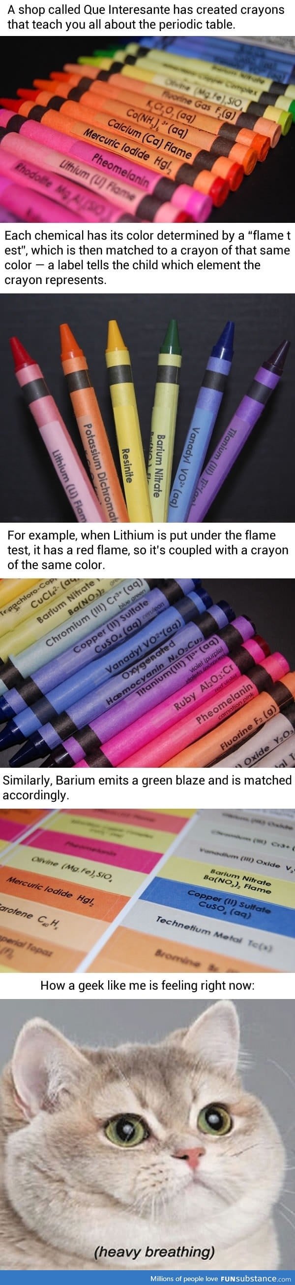 There are "Element" Crayons that help you learn the Periodic Table