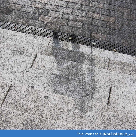 A permanent "Nuclear Shadow" in Hiroshima created by the blast