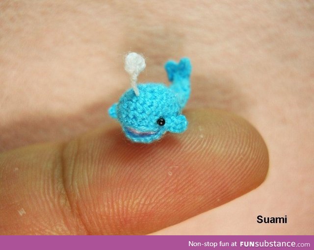 Tiny crochet whale