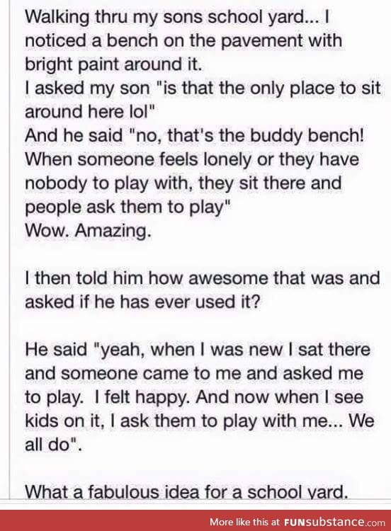 Awesome idea! OK class, raise your hand if you wish Imgur had a buddy bench
